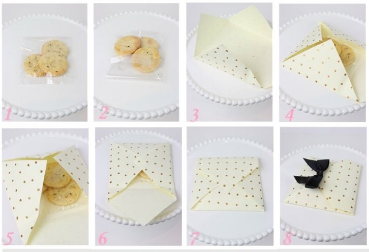 Balenie sušienok-darček-papier-skladanie-návod