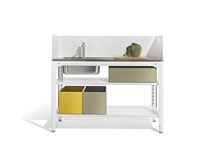 poličky do malých kuchynských boxov Poličky do úložných boxov umývajú malú kuchyňu