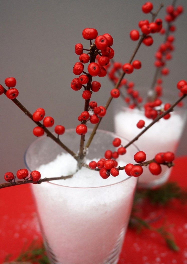 Do vodného pohára nalejte umelý sneh malé-červené-bobule-ozdoba-vetvičky-zima-umelé-sneh