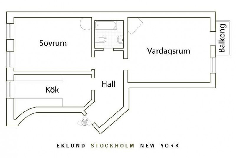 malý byt vo švédskej architektúre