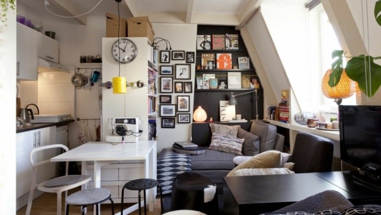 malý byt kuchynská posteľ nábytok ikea nápad