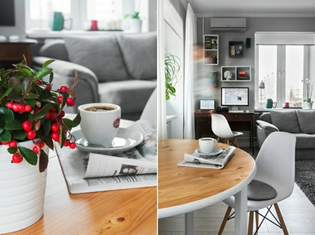 Jedálenský stôl z dreva v bielom a puiristickom dizajne Puiristický dizajn Jedáleň Obývacia izba Zariaďovanie štýlových nápadov