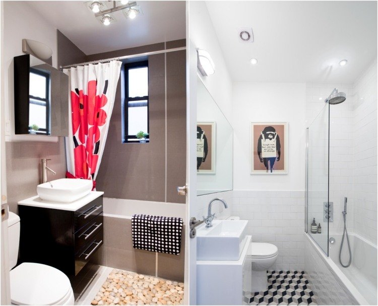 malá kúpeľňová vaňa-sprchovací kút-záves-sklenená priečka