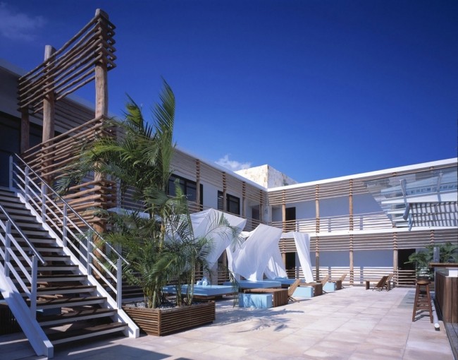 boutique hotel deseo drevených stavieb v mexiku