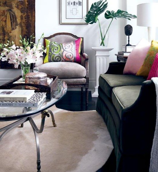 sedacia súprava vankúše interiérové ​​nápady pre malý dom