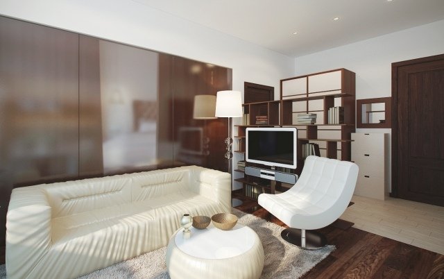 deliaca polica do obývačky-pracovného priestoru-moderne-hnedo-bielej-miestnosti