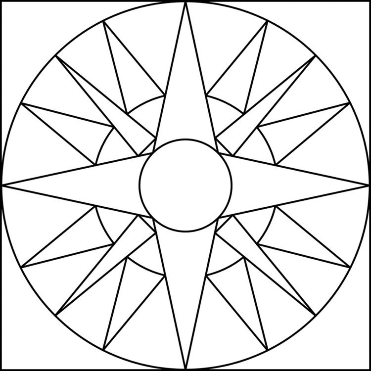 Jednoduchá mandala pre deti so slnkom na vyplnenie plastelínou