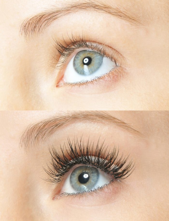 modré oči-falošné riasy