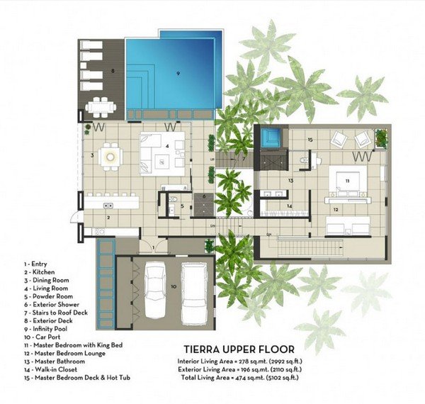 ekologická vila Kostarika na prízemí ekologická vila v kostarike na prízemí