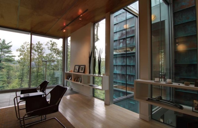 Dom Bruneel-Öko 2 stavebné objemy-mostové sklo šetrné k životnému prostrediu