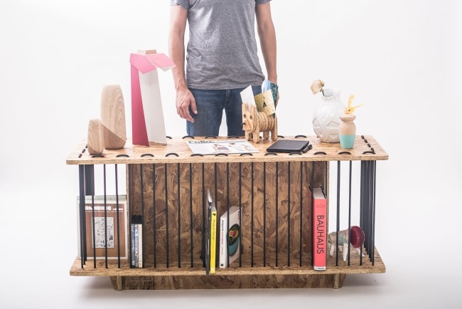 Trvalo udržateľný dizajn Panely OSB recyklujú ekologické poličky