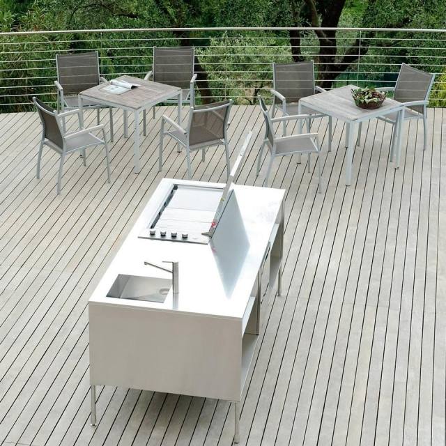 vonkajší kuchynský dizajn plynový gril drezový faucet