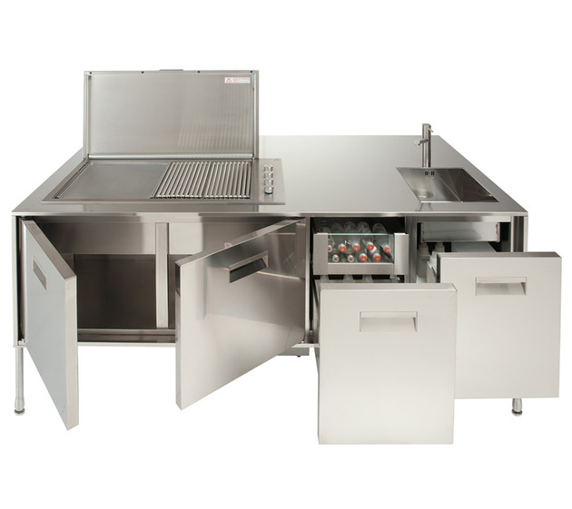 kuchynský ostrovček nerezová vonkajšia kuchynská terasa artusi arclinea