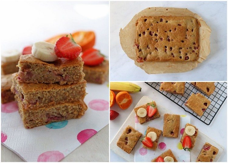 Pečenie koláčov s banánmi a jahodami s deťmi