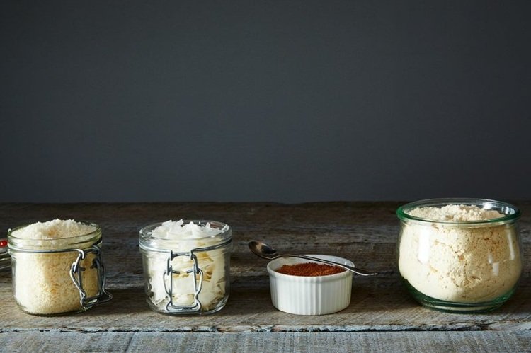 sušený kokos-kokosová múka-kokosové vločky-cukor z kokosových kvetov