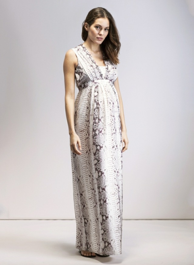 šaty dlhé zviera potlač isabella oliver tehotenské oblečenie