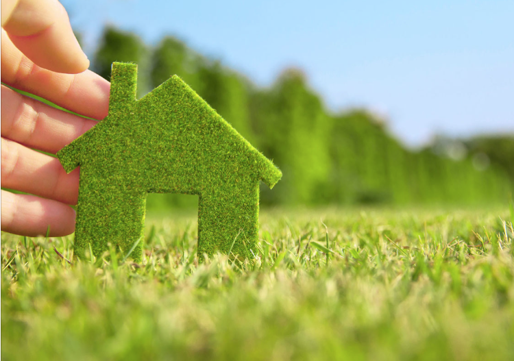 ekologický stavebný materiál ekologická budova, mach, dom, figúrka