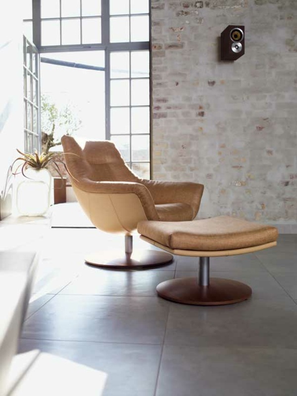 Kožené kreslo-béžové Rolf Benz Kožené kreslo-béžové-Rolf-Benz