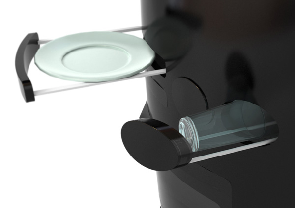 Mini kuchynský projekt s výsuvným priestorom na riad Mini kuchynský dizajn s výsuvným úložným priestorom na riad