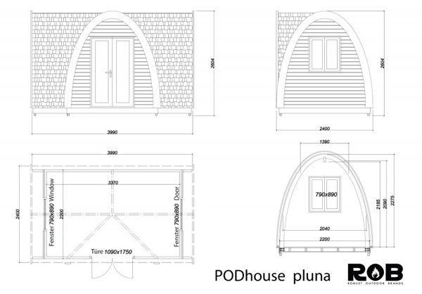 POD dom - montovaný dom od ROB GmbH - architektonický plán