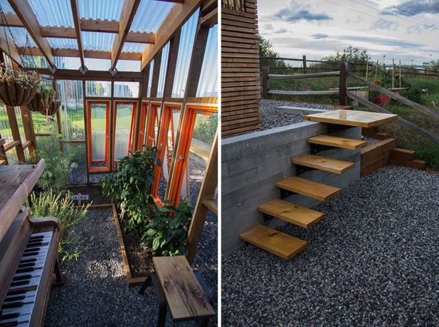 Skleníkový dizajn-so štrkovou cestou-zemitá podlahová krytina-zasklená Skleníkový dizajn - steny zasklené štrkovou cestou, sklenená strecha