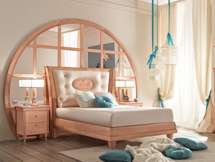 dievčenská izba-dizajn-nápady-témy-zrkadlo-čelo postele-rundonda-caroti