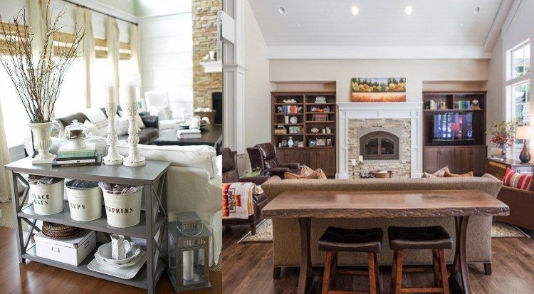 kreatívne nápady na zariadenie s konzolovým stolom za pohovkou konzola-stôl-za-pohovkou-nábytok-nápady-praktické-úložný-priestor-úložný-prírodný kameň