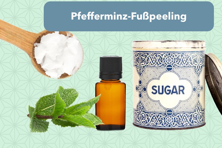 DIY recept na peeling na nohy olej z mäty piepornej a kokosový olej