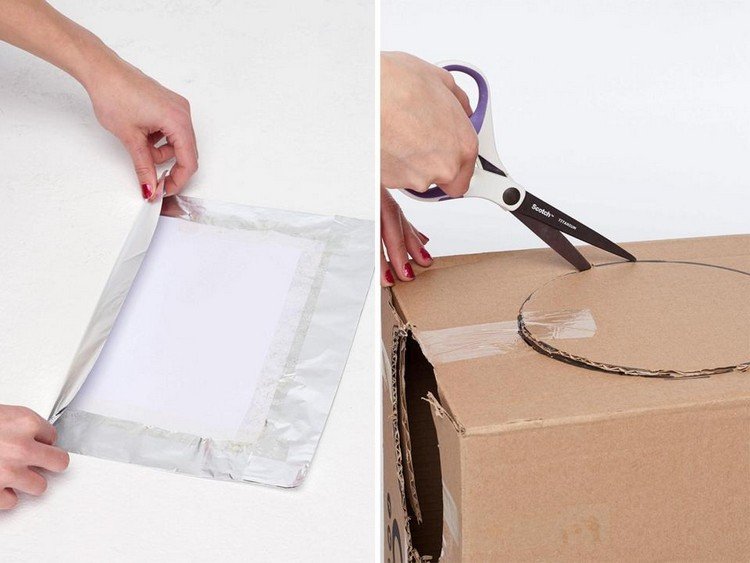 DIY plechový kostým z kartónu z hliníkovej fólie