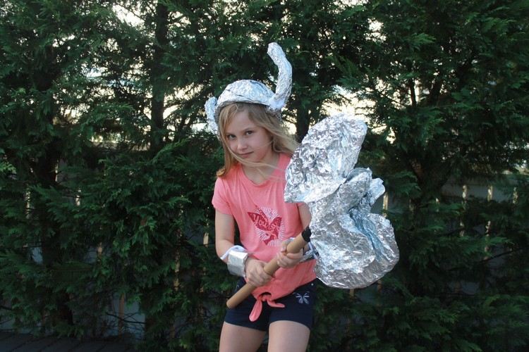 vikingský kostým halloween dieťa alobal príslušenstvo