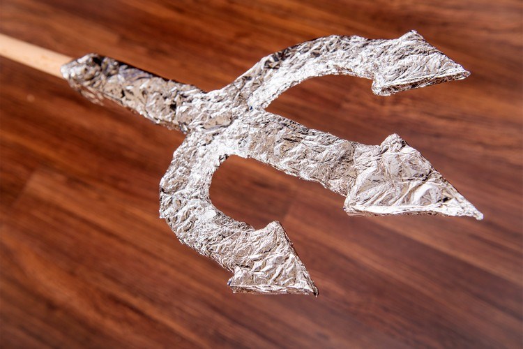 halloween príslušenstvo na výrobu kostýmu poseidon trojzubec hliníkovej fólie