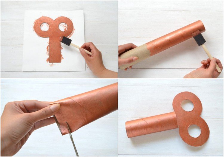 kľúč k navíjaniu recyklačného materiálu na kostým bábiky