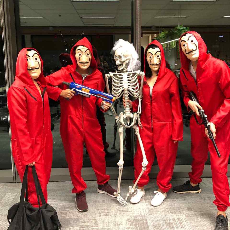 Skupinové kostýmy pre 4 osoby Karnevalový kostým Dom peňazí