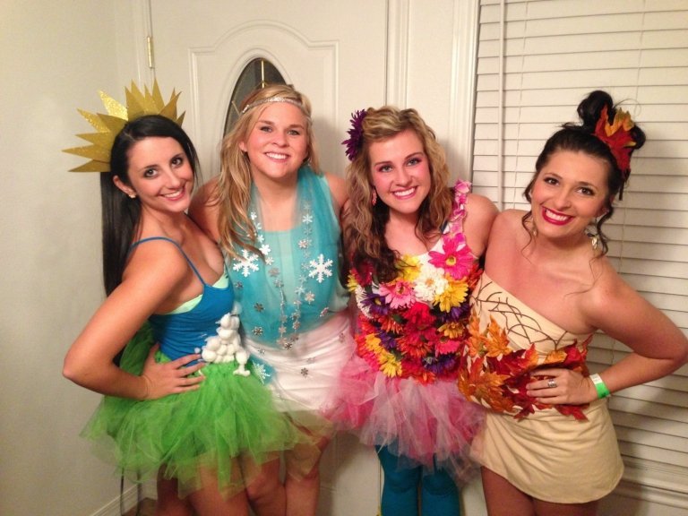 Kostýmy pre štyri osoby Vytvorte si vlastný ženský skupinový kostým na štyri sezóny