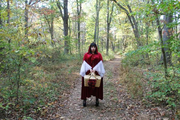 xxl halloween malý červený kostým kapucne xxl kabát červený košík