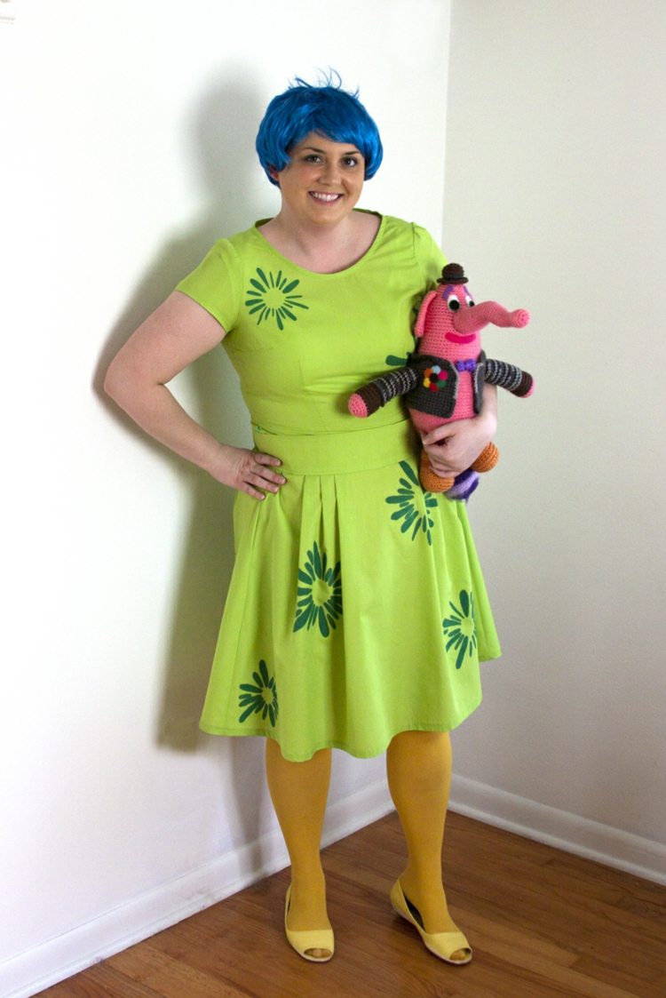 všetko je naruby postavami radosť parochňa modré šaty halloween kostým dámy xxl