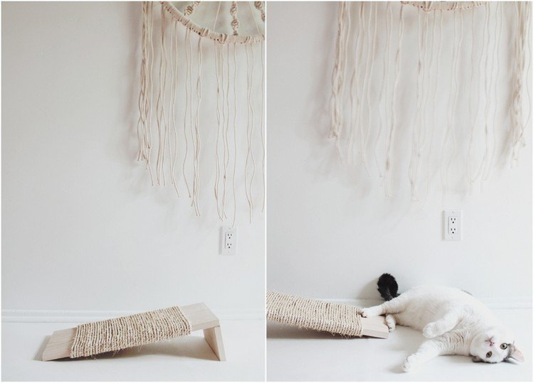 zábava pre mačky škrabanie dosky sisalovou šnúrou