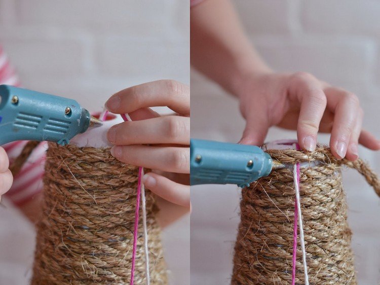 kutilské škrabanie nábytku mačka sisal lano lepidlo horúce lepidlo