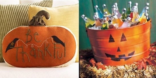 Pincushion tekvicový chladič na dekoráciu halloweenskej fľaše oranžový