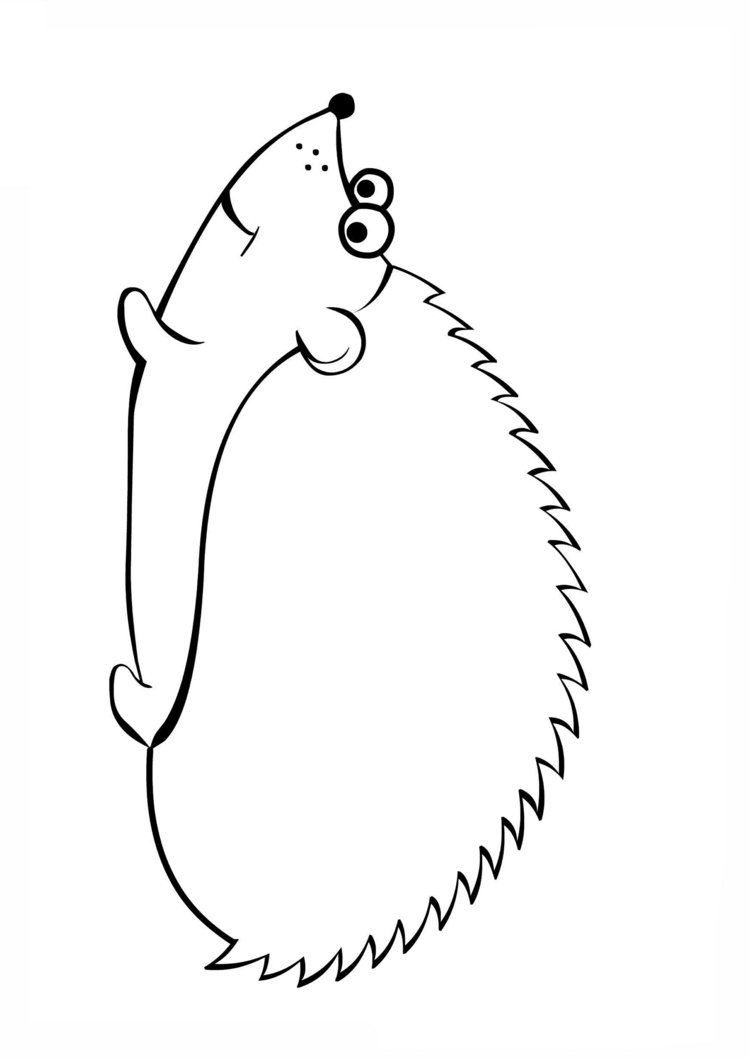 Tlačová šablóna na ježka na ozdobu slamkami, vatovými tampónmi alebo ihličím