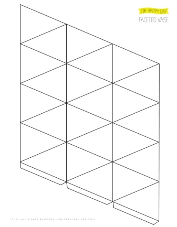 Váza papierová šablóna na výrobu remesiel pre domácich majstrov váza na ručné práce vyrobená z papierovej predlohy
