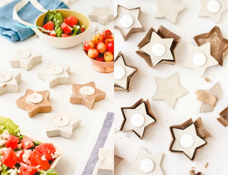 Vyrobte si svoj vlastný betónový svietnik v tvare hviezdy Dekorácia-urob si sám-ručné-inštrukcie-betón-svietnik