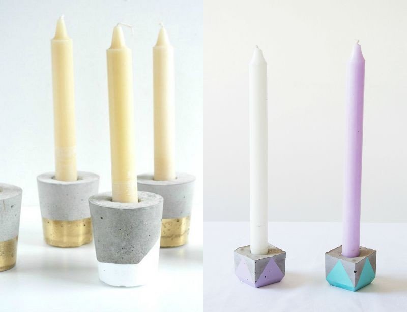 Nalievanie betónových svietnikov do pohárov - myšlienka moderného remesla