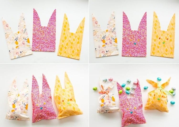 Vyrobte si veľkonočné obaly - šite alebo lepte látku a navrhujte malých zajačikov