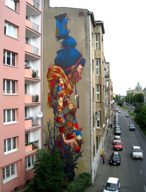 Street art building wall-Sainer Etam Crew