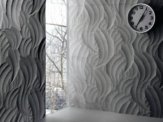 Moderný nápad na dizajn interiéru domu zo šedej obkladačky Interiér moderného sivého obkladu