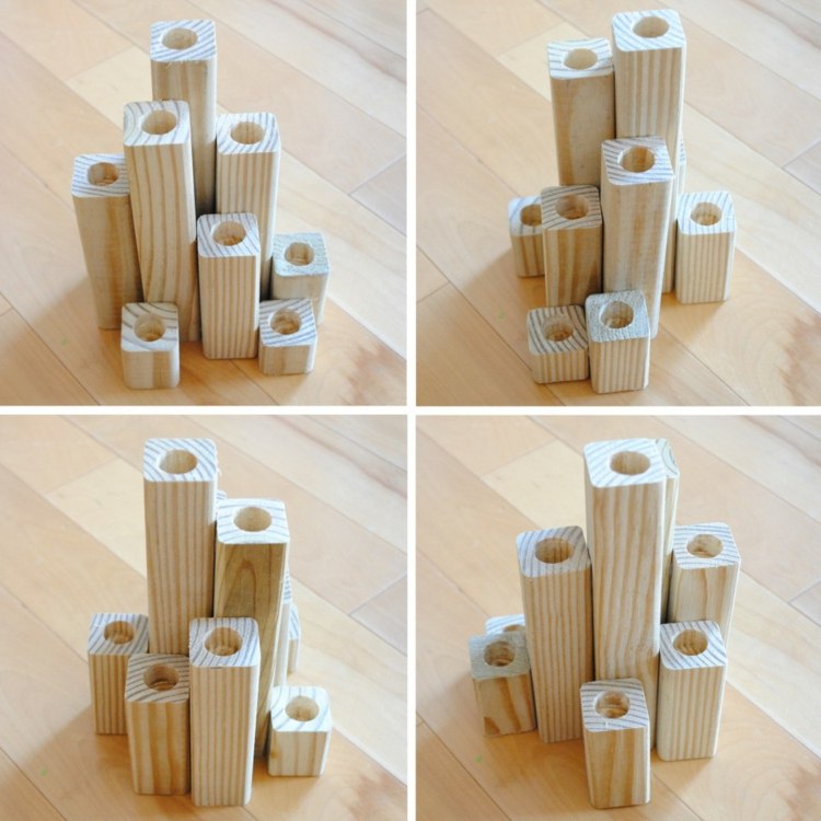 Živá myšlienka vyrobená z dreva - originálny svietnik nápady na bývanie kreatívne diy svietniky drevené štuple