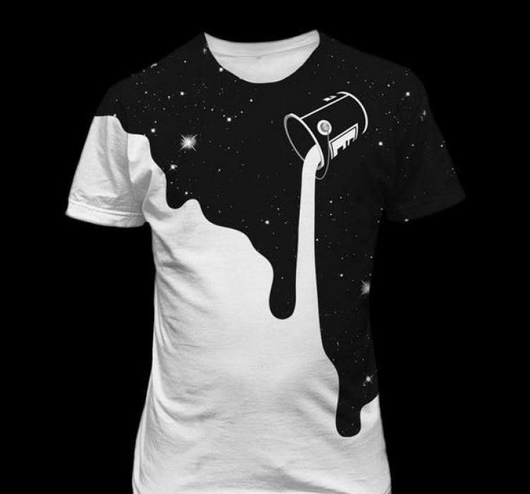 kreatívny-dizajn-tričko-nočná obloha-hviezdy-hrniec bielej farby