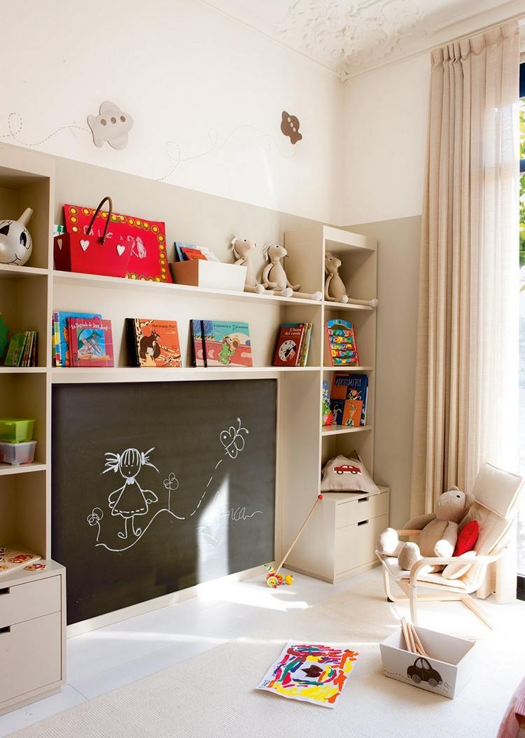 Postavte kriedovú dosku v detskej izbe