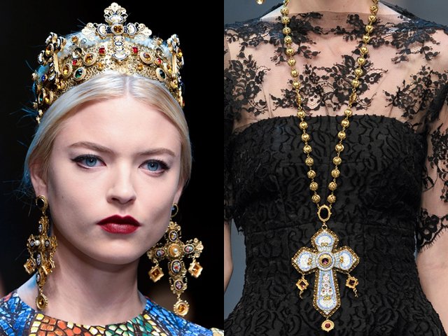 trendový prívesok na šperky trendová kolekcia dolce gabanna zima 2013 2014 trendový krížik kolekcia dolce gabanna zima 2013 2014
